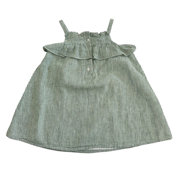 Janie & Jack Baby Striped Linen Sundress in Color Meadow Stripe 18 to 24 mns - Picture 3 of 9